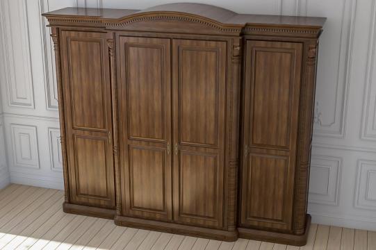 Dulap dressing lemn masiv, 4 usi, 2955 x 713 x 2400 mm