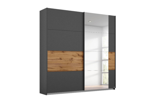 Dulap gri metalic/ stejar 181x210x62cm Boston Extra