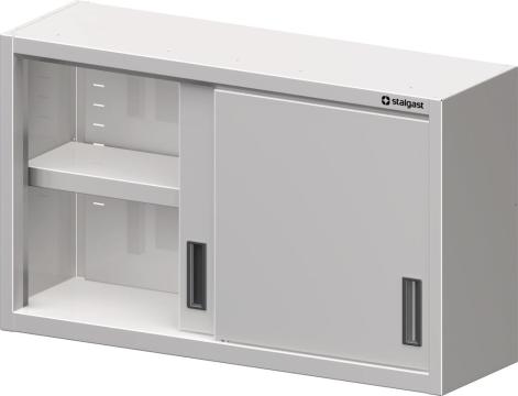 Dulap inox suspendat 2 usi glisante si polita 80x40x60 cm