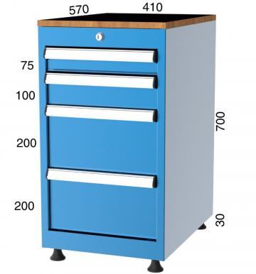 Dulap metalic cu 4 sertare 410x570x730 mm