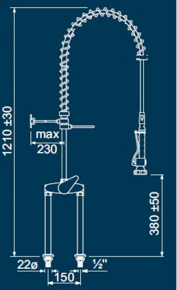 Dus prespalare vase cu monocomanda, alimentare dubla 548840