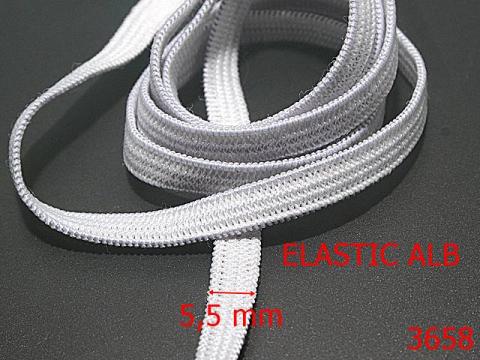 Elastic metraj 5.5 mm alb 3658