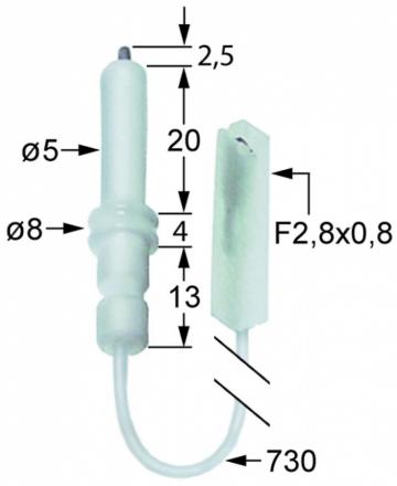 Electrod de aprindere D1 5mm, L=730 mm, 100826