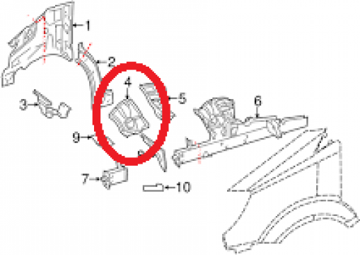 Element caroserie pasaj roata Mercedes Sprinter A9066270129