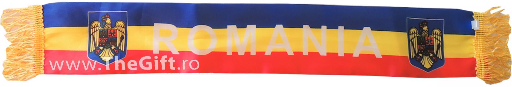 Esarfa tricolor mini Romania, cu ventuze