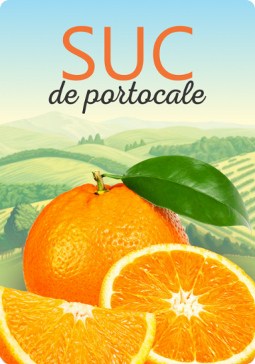 Etichete sticle personalizate, Suc de portocale, 100x70 mm