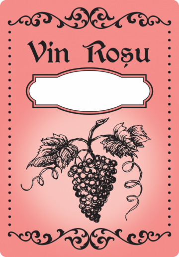 Etichete sticle personalizate, Vin rosu, 100x70 mm, 1000 buc