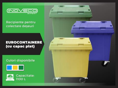 Eurocontainere cu capac plat 1100 L