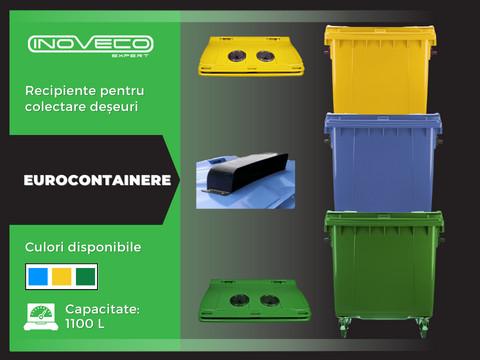 Eurocontainere cu capac plat 1100 L