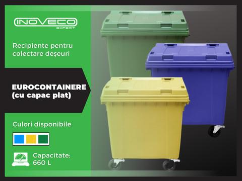 Eurocontainere cu capac plat 660 L