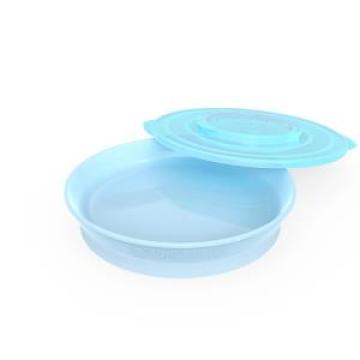 Farfurie cu capac 6luni+ Pastel Blue Twistshake