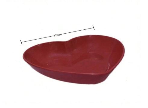 Farfurie mica 15 cm, culoare rosie, forma inima