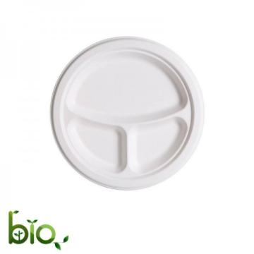 Farfurii trestie, biodegradabile, D23cm, 3 comp. (50buc)