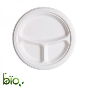 Farfurii trestie, biodegradabile, D26cm, 3 comp. (50buc)