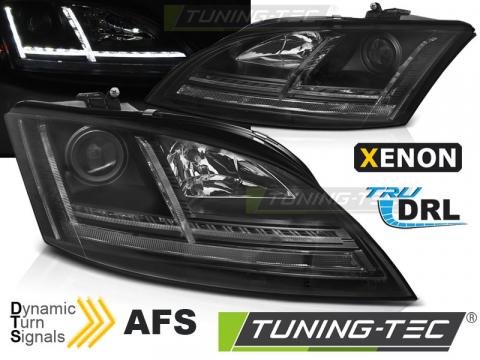 Faruri compatibile cu Audi TT 06-10 8J negru LED SEQ HID AFS