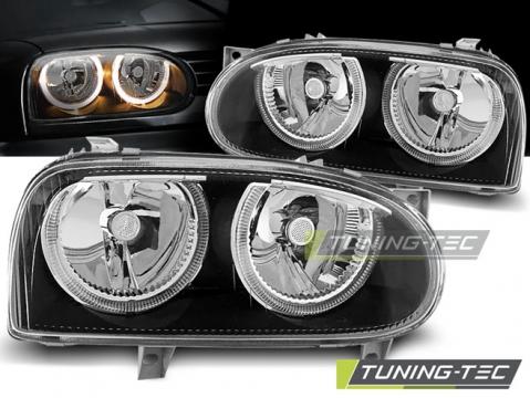 Faruri compatibile cu VW Golf 3 09.91-08.97 Angel Eyes negru