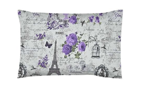 Fata de perna 50x70, 100% bumbac standard, Paris mov 2