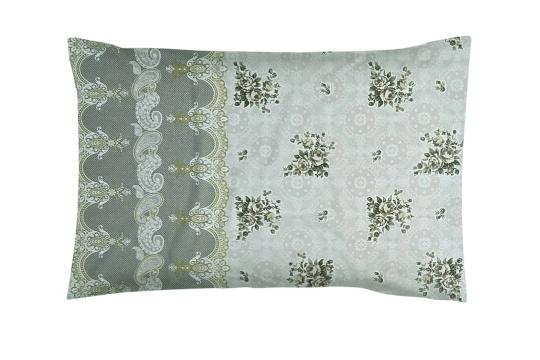 Fata de perna 50x70, 100% bumbac standard, floral verde