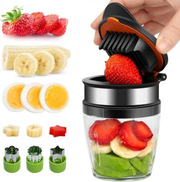 Feliator cu pahar pentru oua, fructe, legume, set cu 3 forme