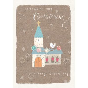 Felicitare botez Christening Day - bisericuta