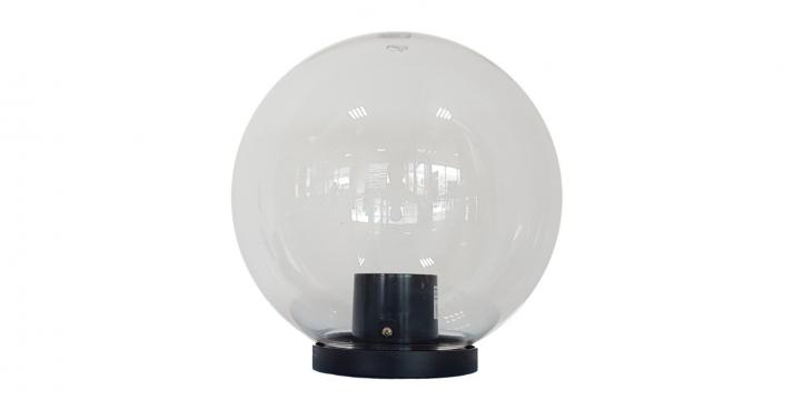Felinar glob PMMA transparent F:30cm + suport prindere stalp