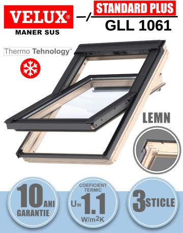 Fereastra mansarda Velux GLL 1061 cu rama de etansare, lemn