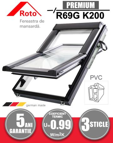 Fereastra mansarda + rama Roto R69G K200 PVC