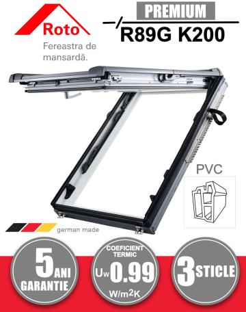 Fereastra mansarda + rama Roto R89G K200