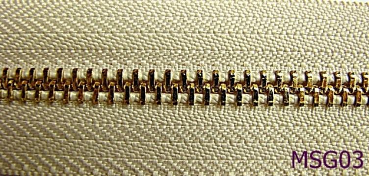 Fermoar metalic dublu Gold nr.5 mm ivory MSG03