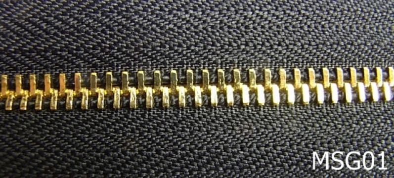 Fermoar metalic dublu gold nr 5 mm negru MSG01