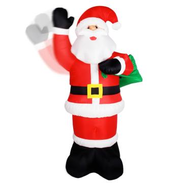 Figurina luminoasa Mos Craciun cu sac, gonflabil, 2.4 m