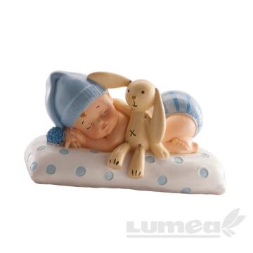 Figurina tort bebe dormind bleu - deKora