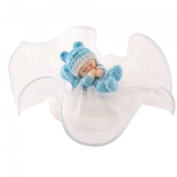 Figurine tort Bebe dormind albastru - Modecor