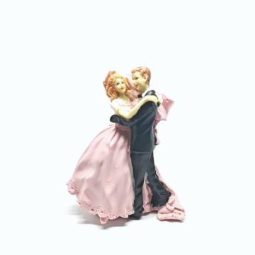 Figurine tort mire si mireasa in rochie roz - Kardasis