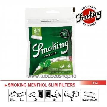 Filtre tigari Smoking Menthol Slim 120 6mm