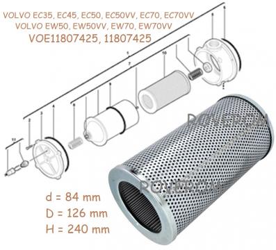 Filtru ulei hidraulic Pel Job, Volvo EC35-EC70