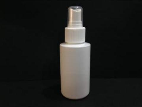 Flacon plastic alb 100 ml cu dop atomizor