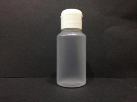 Flacon plastic transparent/alb 100 ml cu dop flip top