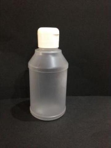Flacon plastic transparent/alb 270 ml cu dop flip top