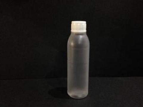 Flacon plastic transparent/alb 30ml cu dop fi 10 alb/rosu