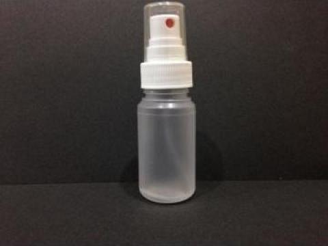Flacon plastic transparent/alb 50 ml cu dop atomizor