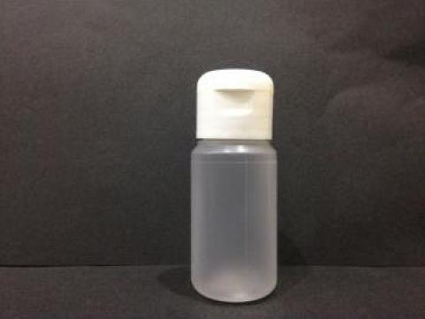 Flacon plastic transparent/alb 50 ml cu dop flip top