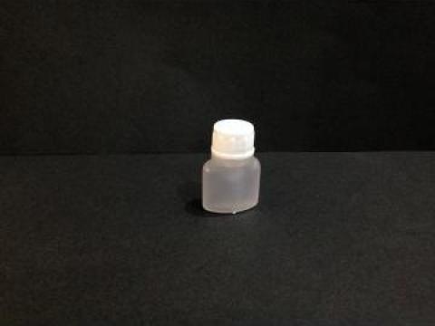 Flacon plastic transparent/alb 5ml cu dop fi 10 alb/rosu