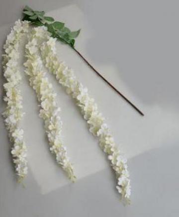 Floare artificiala glicina alba inflorita (wisteria)