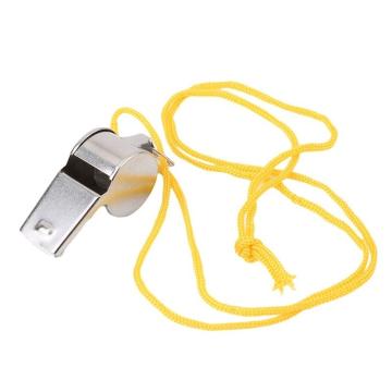 Fluier din metal cu snur in cutie, pentru petreceri