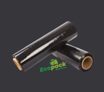 Folie stretch de paletat neagra - 1,1 kg / rola, 23 my