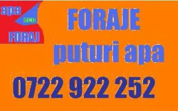 Foraje puturi apa