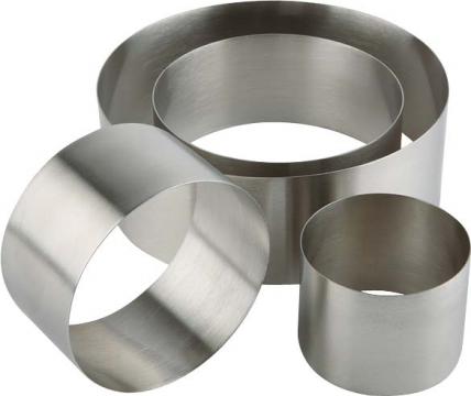 Forma rotunda inox decorare montaj piure, orez 8 cm