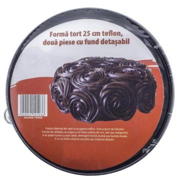 Forma tort 25 cm teflon, 2 piese cu fund detasabil