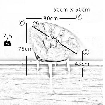 Fotoliu tapitat cu stofa si picioare metalice